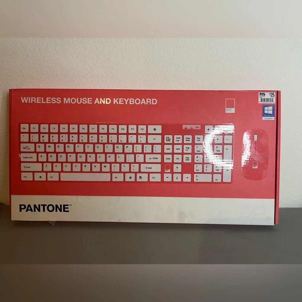 Pantone Wireless Mouse and Keyboard Set NIB Peach Rose Color Cute Aesthetic